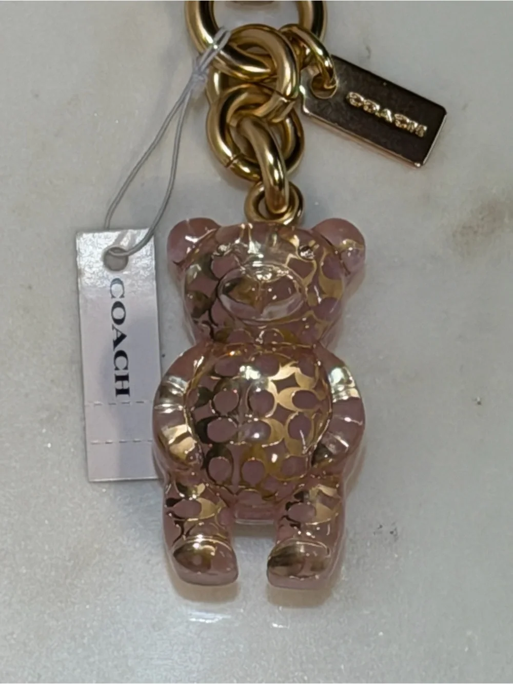 Coach NWT Gummy Bear Pink Gold Bag Charm